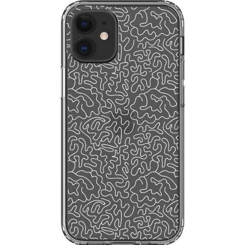 Line Art Doodles Clear Phone Case for your iPhone 12 Mini exclusively at The Urban Flair