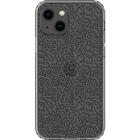 Line Art Doodles Clear Phone Case for your iPhone 13 Mini exclusively at The Urban Flair