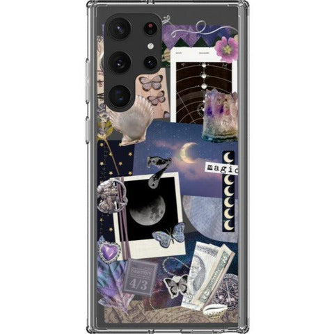 Magic Scraps Collage Clear Phone Case Galaxy S22 Ultra exclusively offered by The Urban Flair