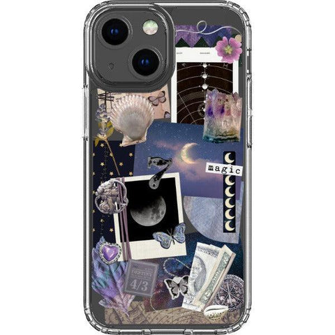 Magic Scraps Collage Clear Phone Case iPhone 13 Mini exclusively offered by The Urban Flair