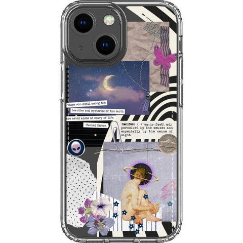 Manifest Collage Clear Phone Case iPhone 13 Mini exclusively offered by The Urban Flair