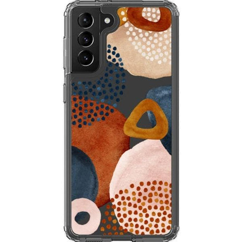 Galaxy S21 Messy Rustic Abstract Shapes Clear Phone Case - The Urban Flair