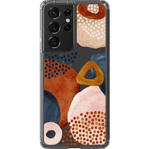 Galaxy S21 Ultra Messy Rustic Abstract Shapes Clear Phone Case - The Urban Flair