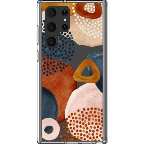 Mid-Century Organic Abstract Shapes Clear Phone Case Galaxy S22 Ultra exclusively offered by The Urban Flair