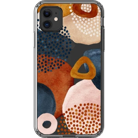 iPhone 11 Messy Rustic Abstract Shapes Clear Phone Case - The Urban Flair