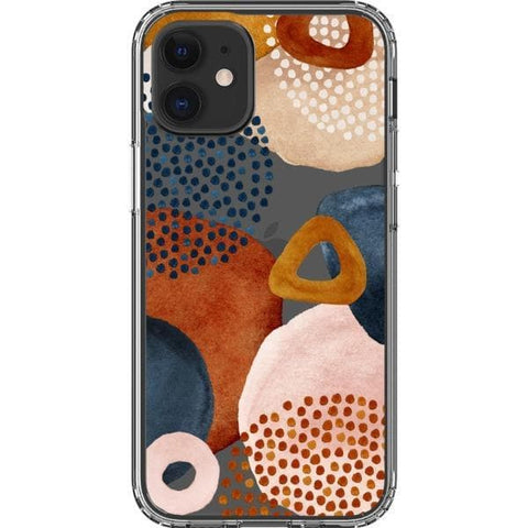iPhone 12 Mini Messy Rustic Abstract Shapes Clear Phone Case - The Urban Flair