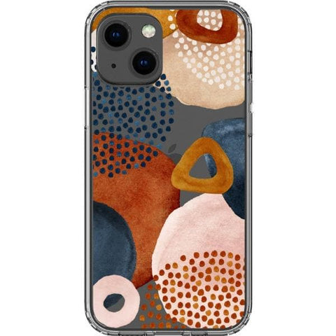 iPhone 13 Mini Messy Rustic Abstract Shapes Clear Phone Case - The Urban Flair