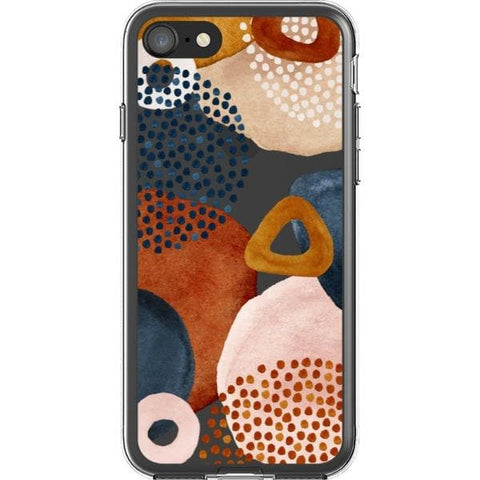 iPhone 7/8/SE 2020 Messy Rustic Abstract Shapes Clear Phone Case - The Urban Flair