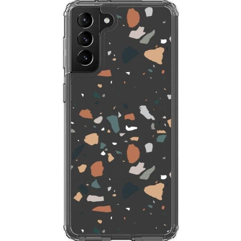 Minimal Earth Tone Terrazzo Clear Phone Case for your Galaxy S21 Plus exclusively at The Urban Flair
