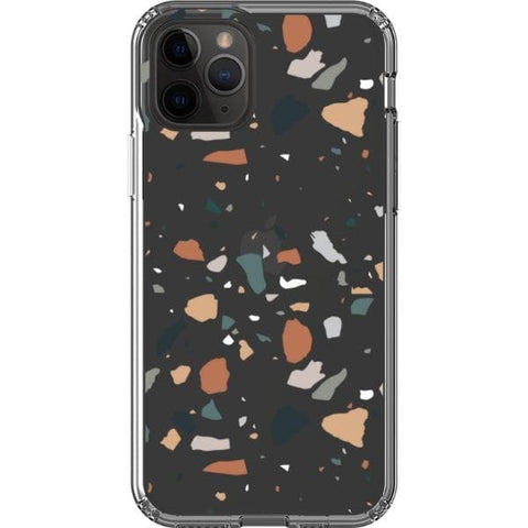 Minimal Earth Tone Terrazzo Clear Phone Case for your iPhone 11 Pro exclusively at The Urban Flair