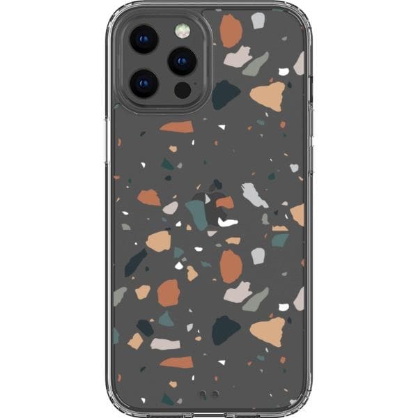 Minimal Earth Tone Terrazzo Clear Phone Case