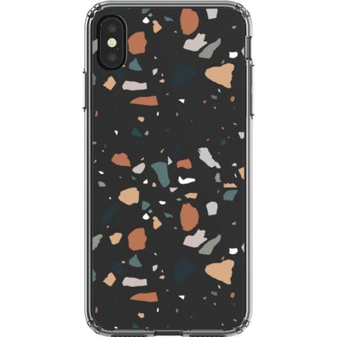 Minimal Earth Tone Terrazzo Clear Phone Case for your iPhone XS Max exclusively at The Urban Flair