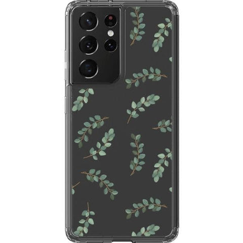 Minimal Eucalyptus Branches Clear Phone Case for your Galaxy S21 Ultra exclusively at The Urban Flair