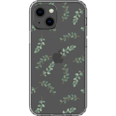 Minimal Eucalyptus Branches Clear Phone Case for your iPhone 13 exclusively at The Urban Flair