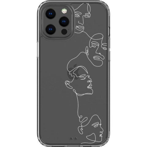 Minimal Line Art Faces Clear Phone Case iPhone 12 Pro Max White exclusively offered by The Urban Flair