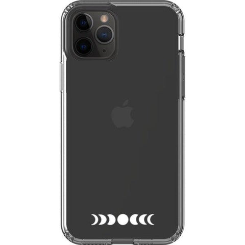 Minimal Moon Phase Clear Phone Case iPhone 11 Pro White Filled exclusively offered by The Urban Flair