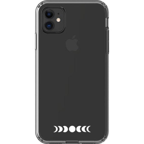 Minimal Moon Phase Clear Phone Case iPhone 11 White Filled exclusively offered by The Urban Flair