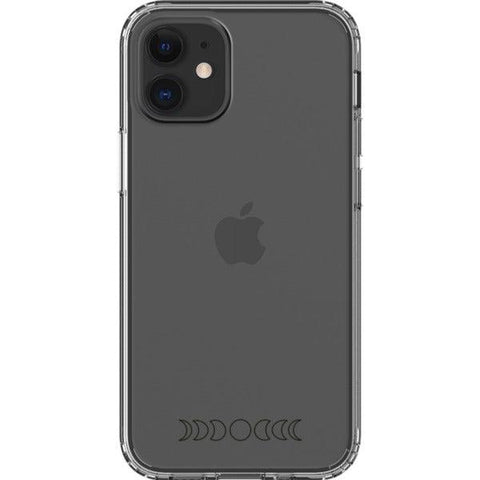 Minimal Moon Phase Clear Phone Case iPhone 12 Mini Black Outline exclusively offered by The Urban Flair