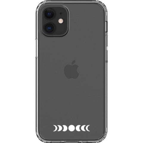 Minimal Moon Phase Clear Phone Case iPhone 12 Mini White Filled exclusively offered by The Urban Flair