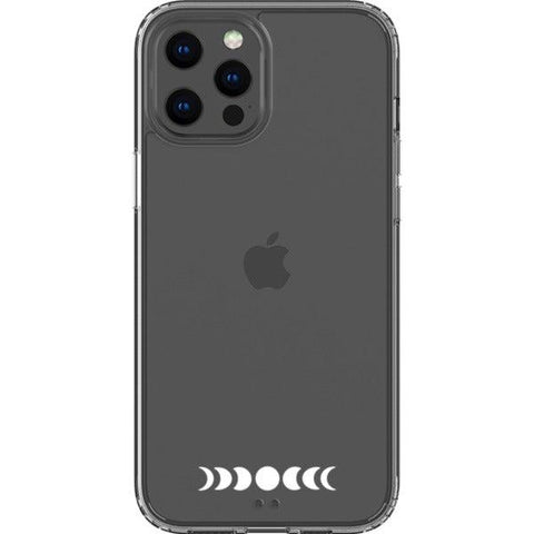 Minimal Moon Phase Clear Phone Case iPhone 12 Pro Max White Filled exclusively offered by The Urban Flair