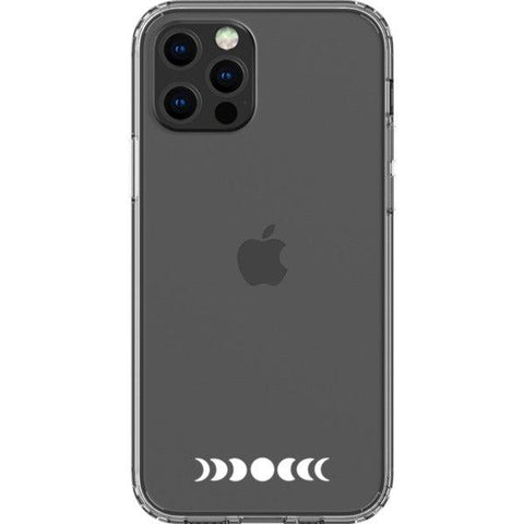 Minimal Moon Phase Clear Phone Case iPhone 12 Pro White Filled exclusively offered by The Urban Flair