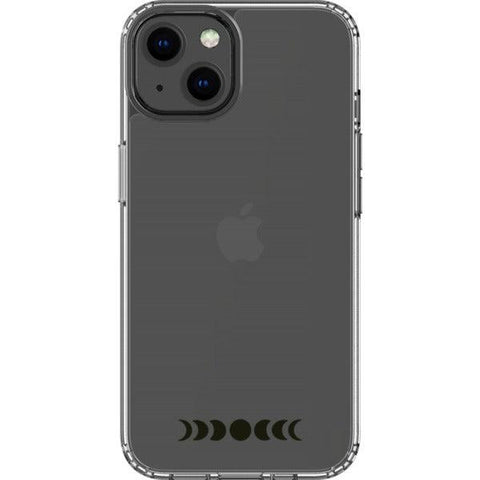 Minimal Moon Phase Clear Phone Case iPhone 13 Black Filled exclusively offered by The Urban Flair