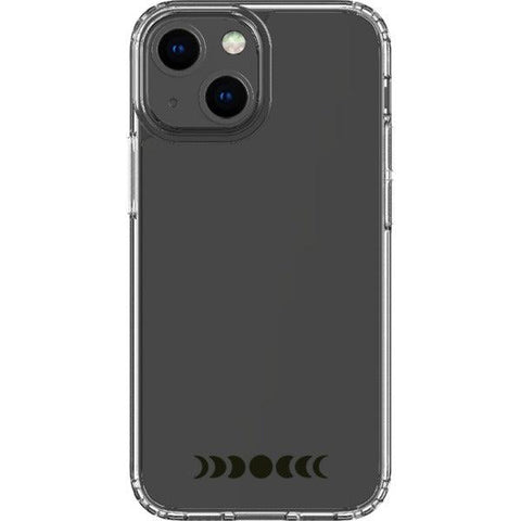 Minimal Moon Phase Clear Phone Case iPhone 13 Mini Black Filled exclusively offered by The Urban Flair