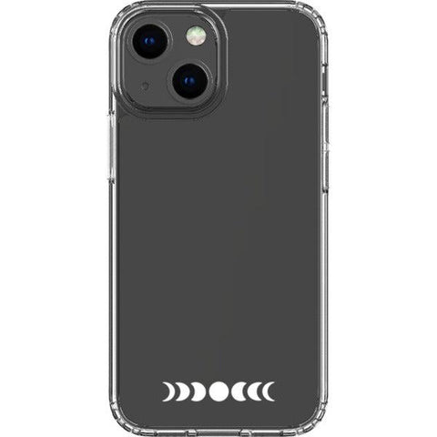 Minimal Moon Phase Clear Phone Case iPhone 13 Mini White Filled exclusively offered by The Urban Flair