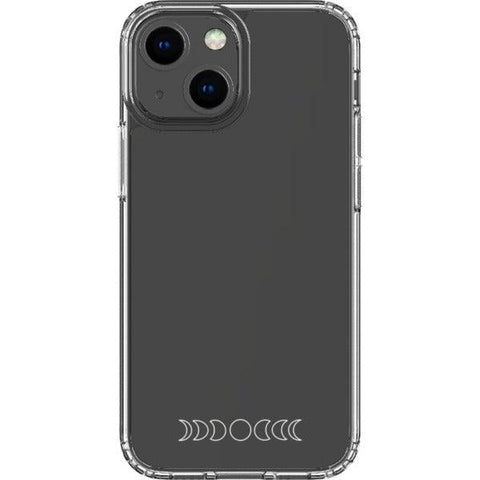 Minimal Moon Phase Clear Phone Case iPhone 13 Mini White Outline exclusively offered by The Urban Flair