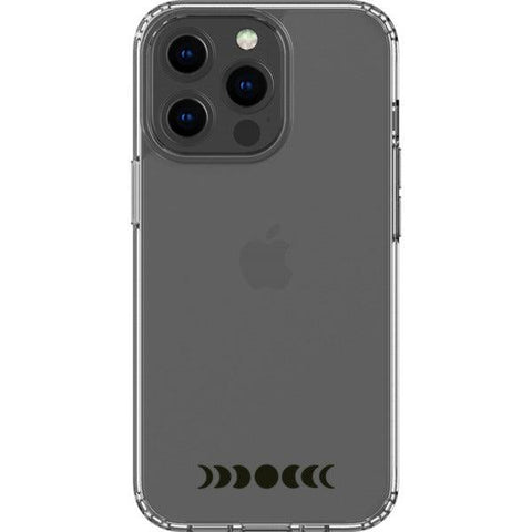 Minimal Moon Phase Clear Phone Case iPhone 13 Pro Black Filled exclusively offered by The Urban Flair