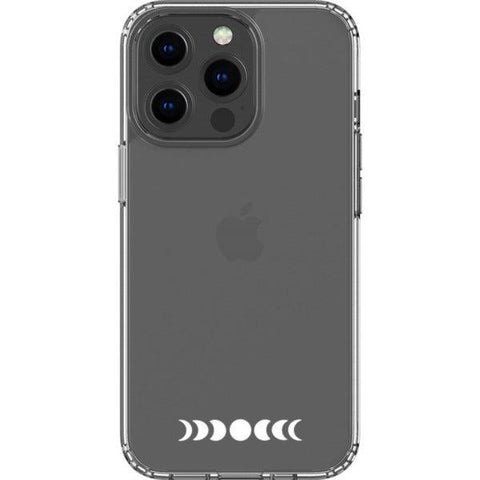 Minimal Moon Phase Clear Phone Case iPhone 13 Pro White Filled exclusively offered by The Urban Flair