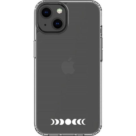 Minimal Moon Phase Clear Phone Case iPhone 13 White Filled exclusively offered by The Urban Flair
