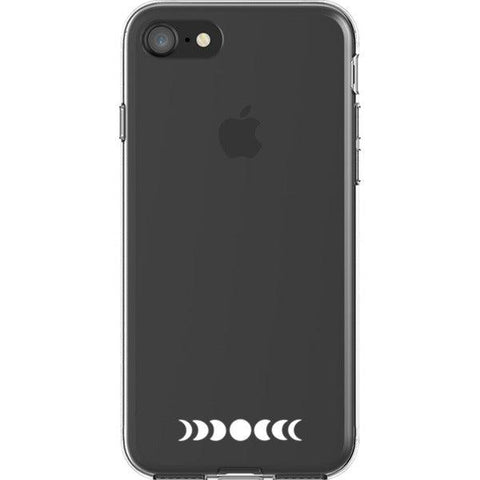 Minimal Moon Phase Clear Phone Case iPhone 7/8 White Filled exclusively offered by The Urban Flair