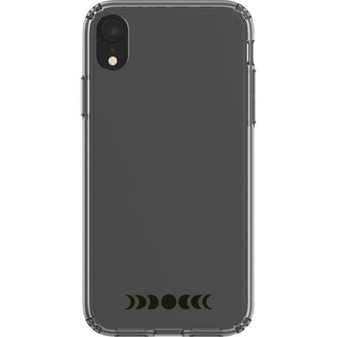 Minimal Moon Phase Clear Phone Case iPhone XR Black Filled exclusively offered by The Urban Flair