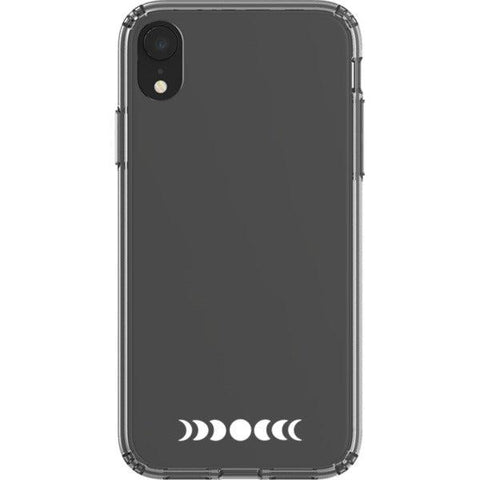 Minimal Moon Phase Clear Phone Case iPhone XR White Filled exclusively offered by The Urban Flair