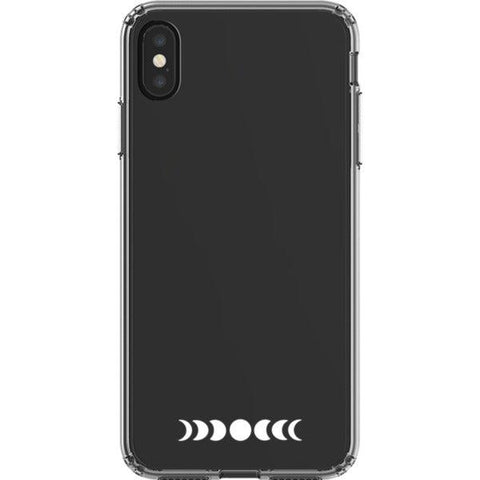 Minimal Moon Phase Clear Phone Case iPhone XS Max White Filled exclusively offered by The Urban Flair