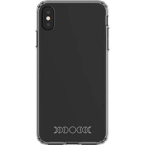 Minimal Moon Phase Clear Phone Case iPhone XS Max White Outline exclusively offered by The Urban Flair