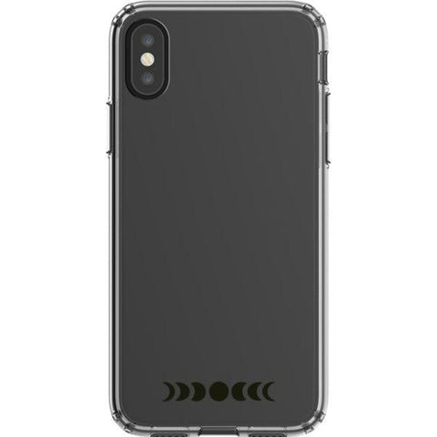 Minimal Moon Phase Clear Phone Case iPhone X/XS Black Filled exclusively offered by The Urban Flair