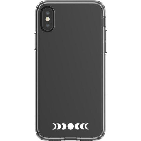 Minimal Moon Phase Clear Phone Case iPhone X/XS White Filled exclusively offered by The Urban Flair