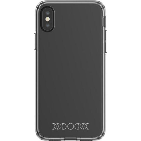 Minimal Moon Phase Clear Phone Case iPhone X/XS White Outline exclusively offered by The Urban Flair