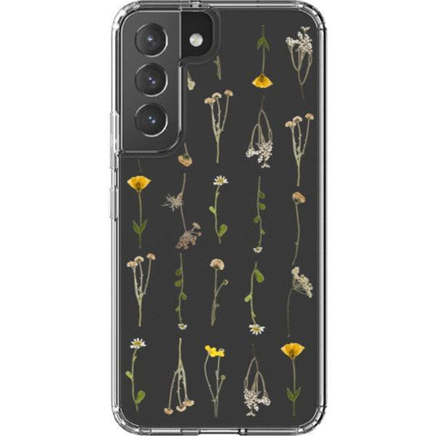 Minimal Wild Flower Print Clear Phone Case for your Galaxy S22 exclusively at The Urban Flair