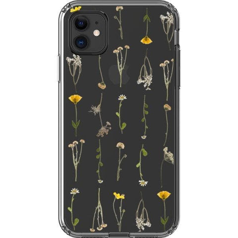 Minimal Wild Flower Print Clear Phone Case for your iPhone 11 exclusively at The Urban Flair