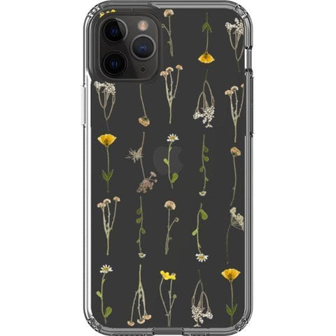 Minimal Wild Flower Print Clear Phone Case for your iPhone 11 Pro exclusively at The Urban Flair