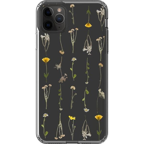 Minimal Wild Flower Print Clear Phone Case for your iPhone 11 Pro Max exclusively at The Urban Flair