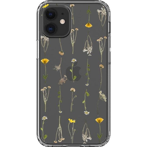 Minimal Wild Flower Print Clear Phone Case for your iPhone 12 Mini exclusively at The Urban Flair