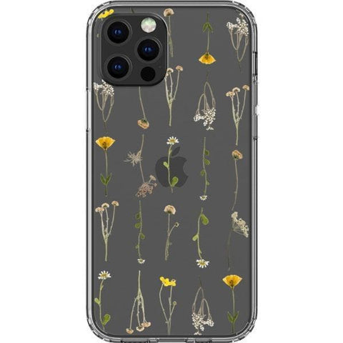 Minimal Wild Flower Print Clear Phone Case for your iPhone 12 Pro exclusively at The Urban Flair