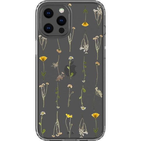 Minimal Wild Flower Print Clear Phone Case for your iPhone 12 Pro Max exclusively at The Urban Flair