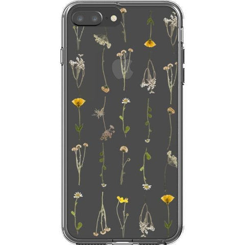 Minimal Wild Flower Print Clear Phone Case for your iPhone 7 Plus/8 Plus exclusively at The Urban Flair