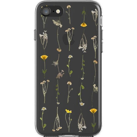 Minimal Wild Flower Print Clear Phone Case for your iPhone SE (2020/2022) exclusively at The Urban Flair