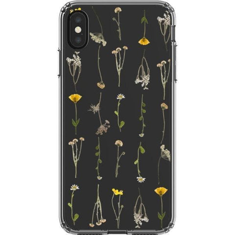 Minimal Wild Flower Print Clear Phone Case for your iPhone XS Max exclusively at The Urban Flair